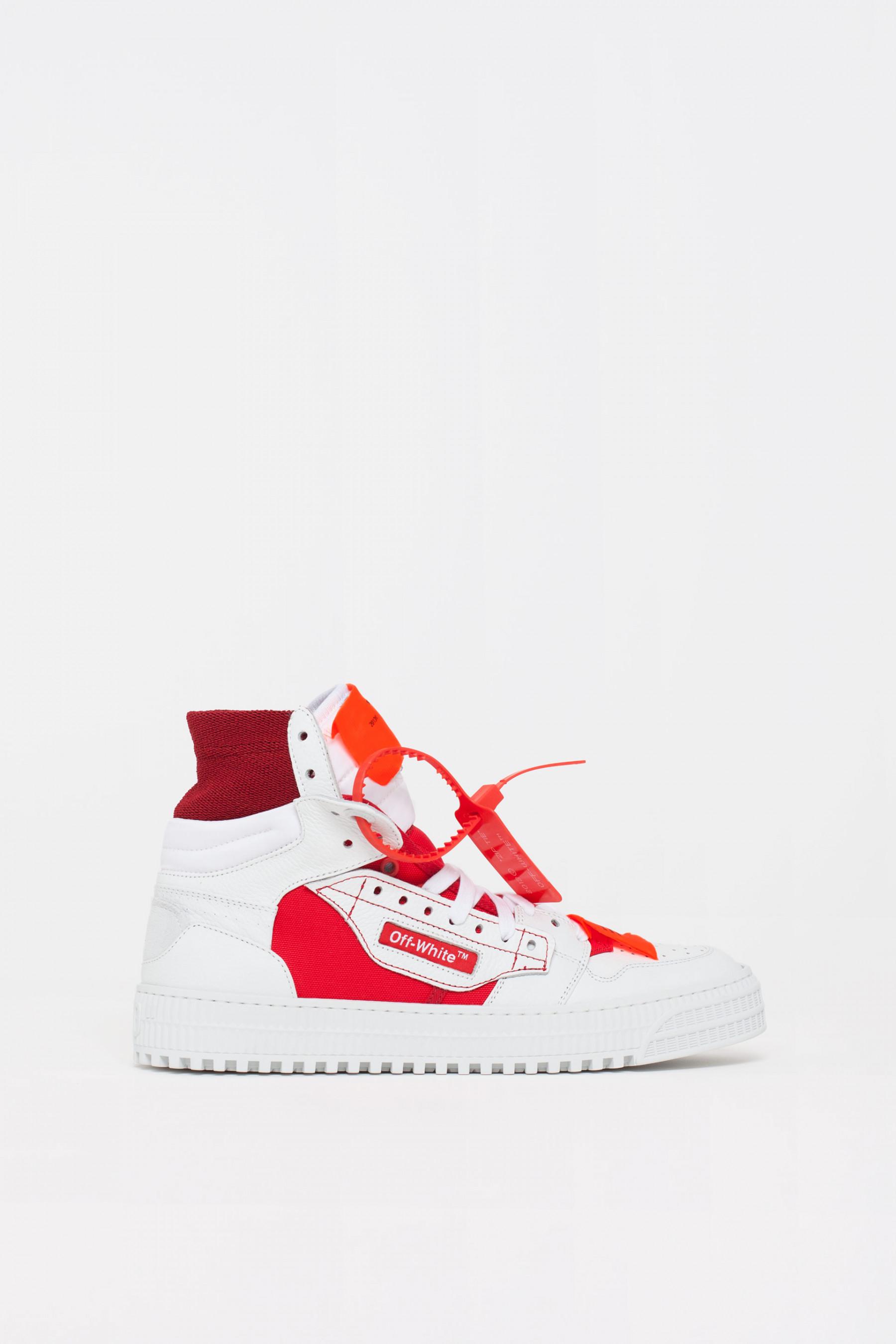 Off-White c/o Virgil Abloh Leather Red Off Court Sneakers in White 