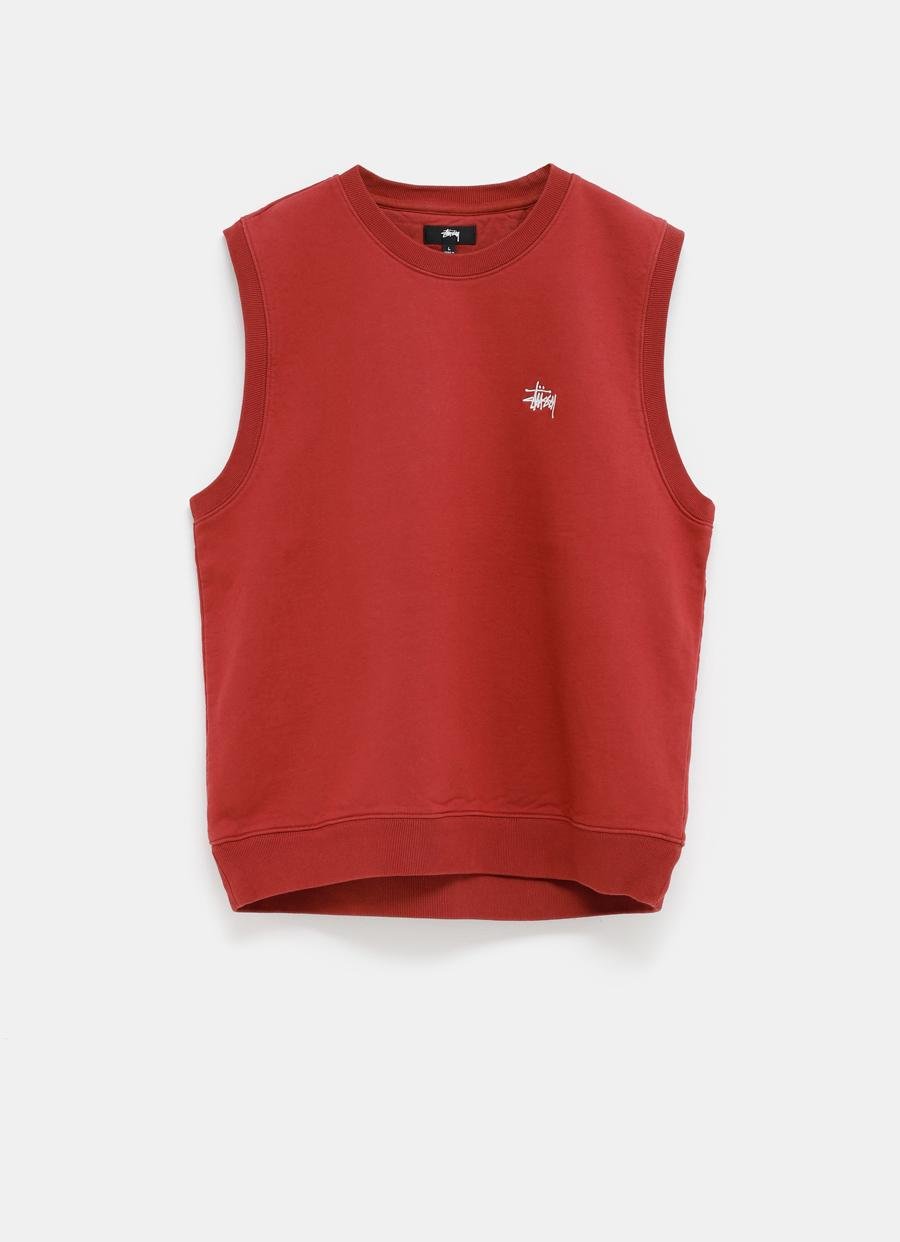 Stussy Stock Fleece Vest in Red for Men | Lyst Canada