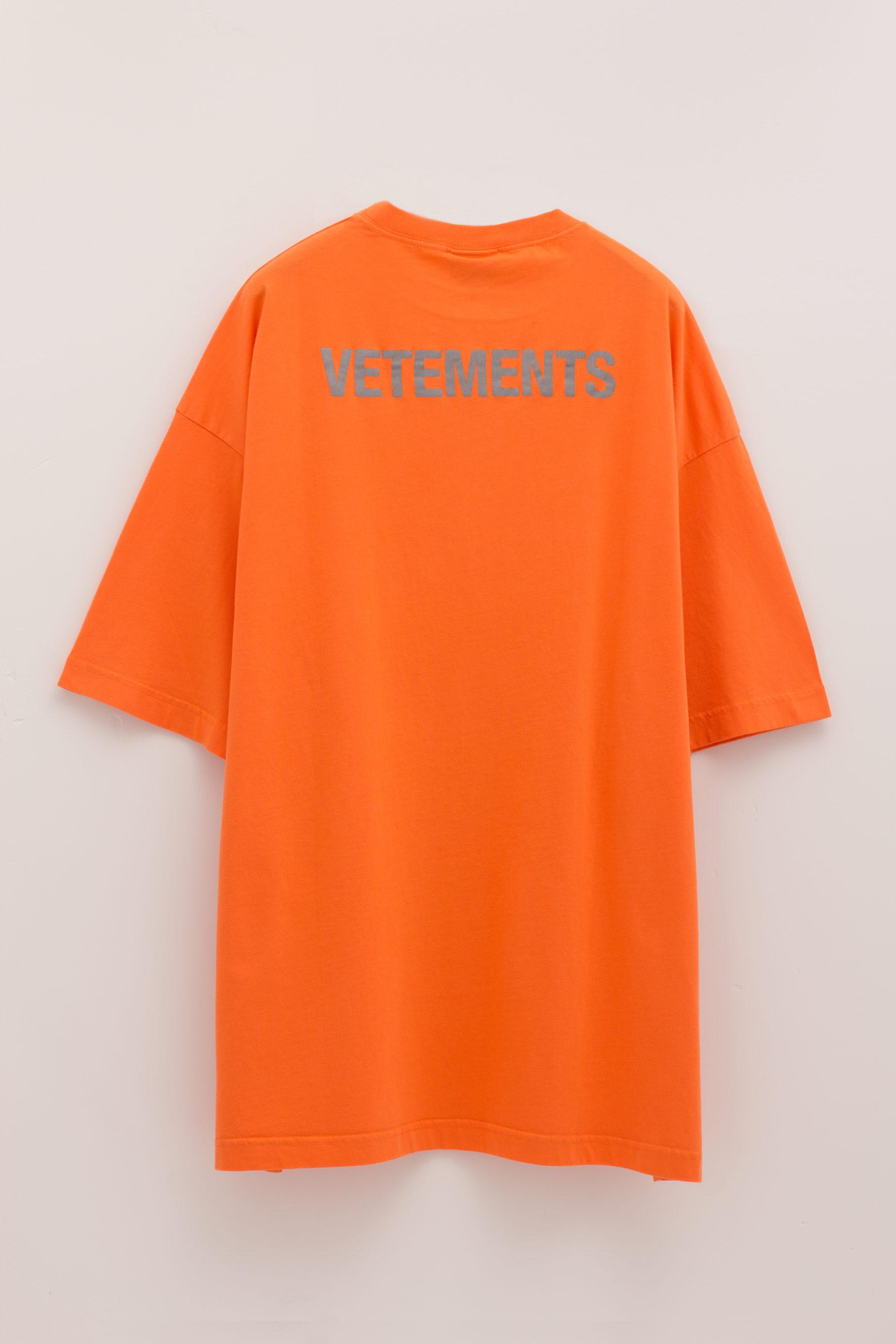 Vetements Staff Reflector T-shirt in Orange for Men | Lyst