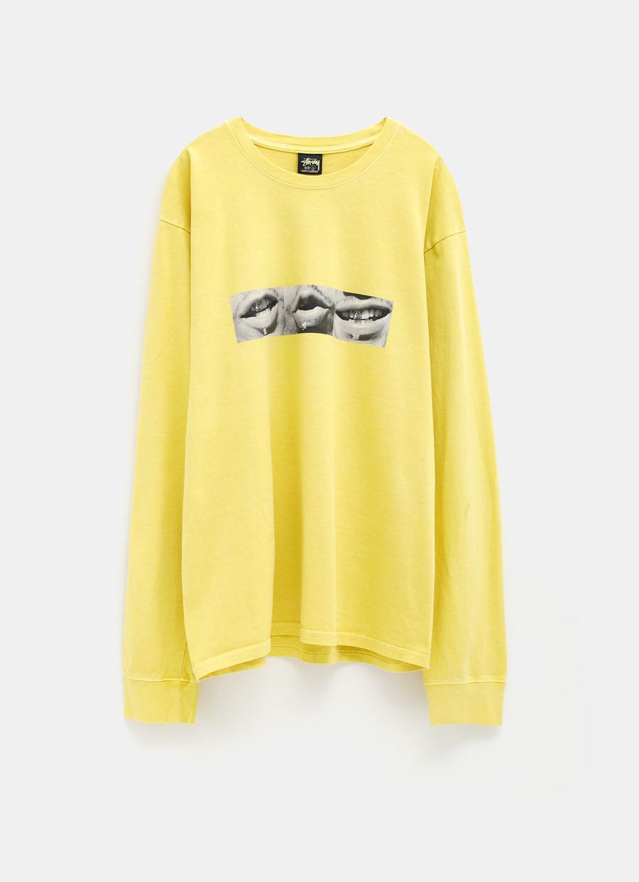 Stussy Phonetic Pigment Dyed Ls Tee in Yellow for Men | Lyst