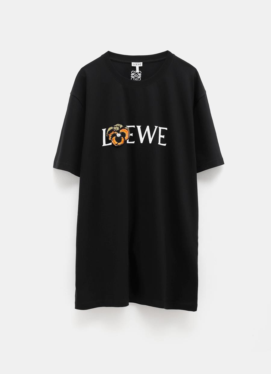Loewe Cotton Pansy T-shirt in Black for 