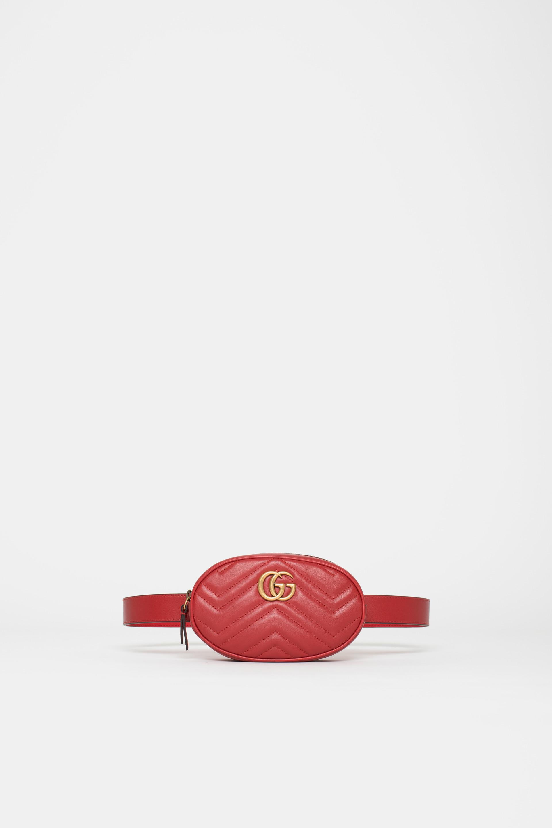 Gucci Leather Marmont Matelass Belt Bag in Pink - Lyst