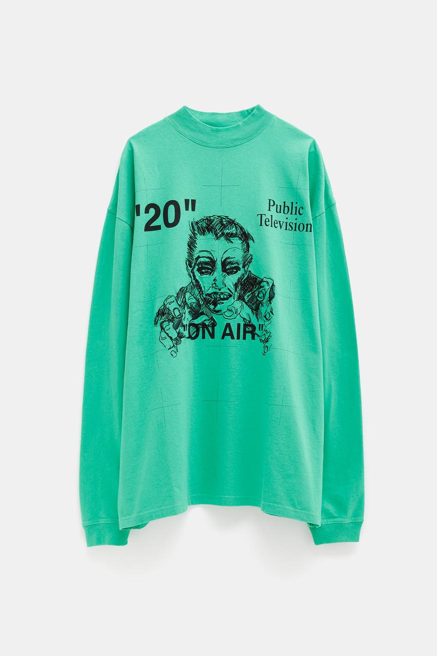Off-White c/o Virgil Abloh Public Television Long Sleeved T-shirt in Green  for Men | Lyst