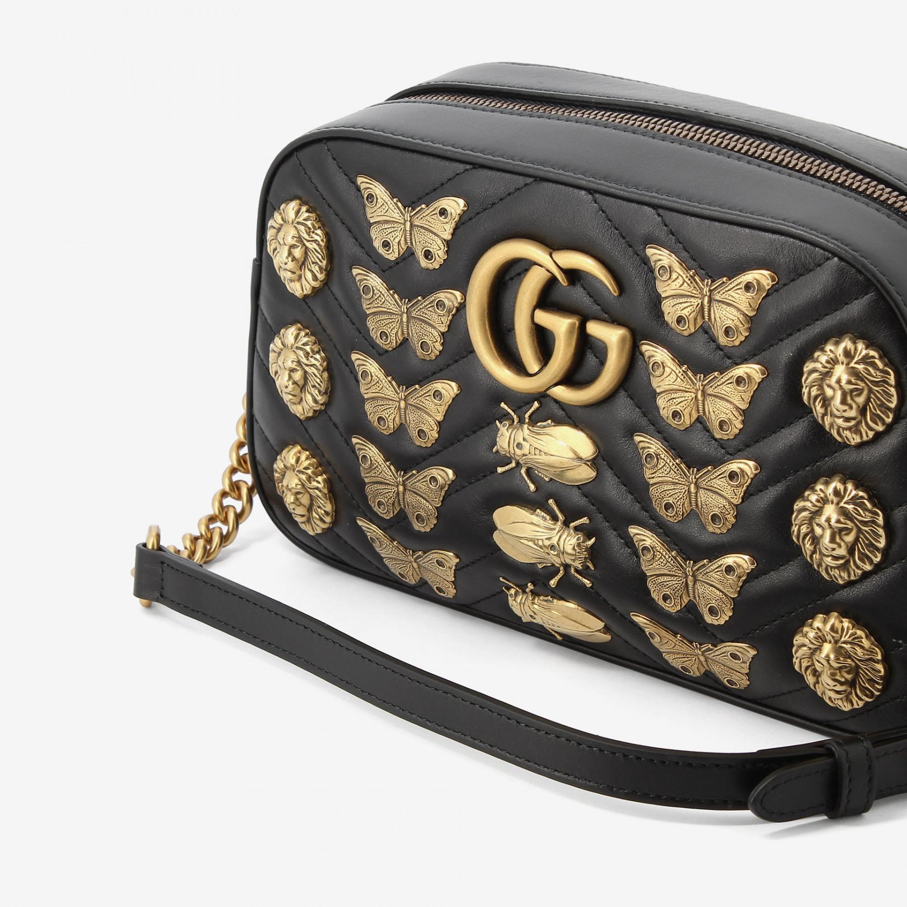 Gucci Leather Marmont Animals Bag in Black Lyst