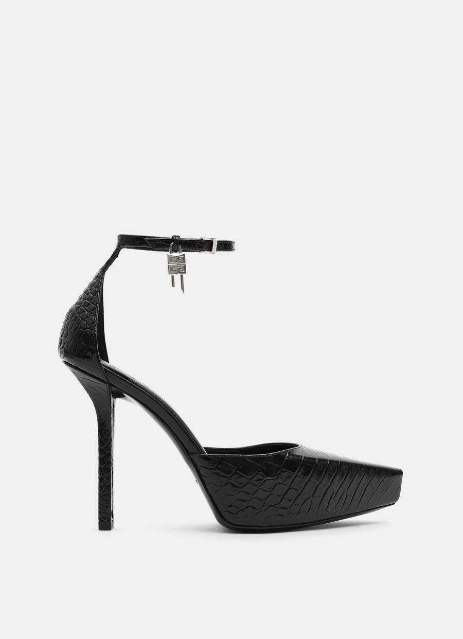 Givenchy G-lock Platform Pumps In Croc Embossed Leather in White | Lyst ...