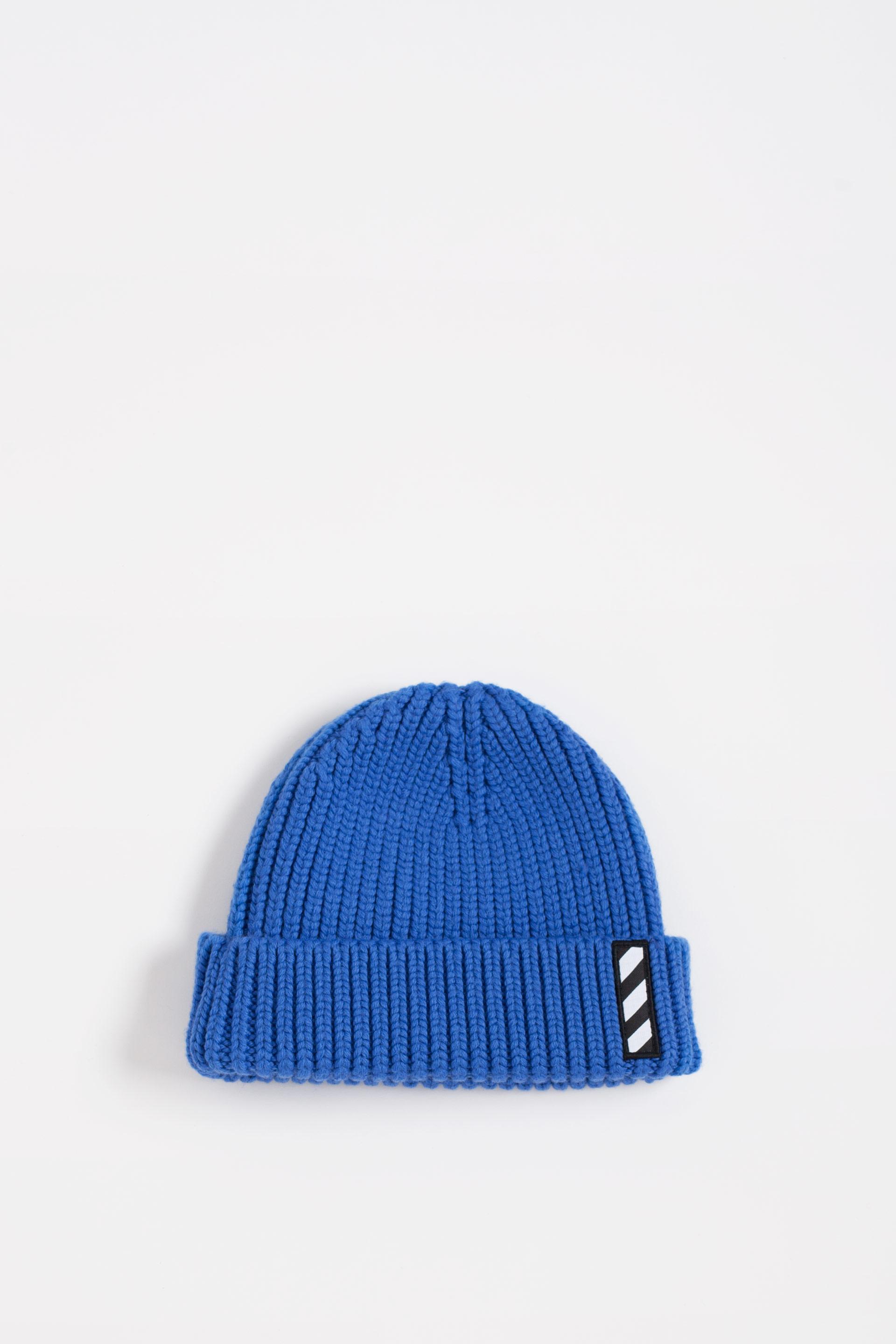 Off-White c/o Virgil Abloh Wool Patch Beanie in Blue for Men - Lyst