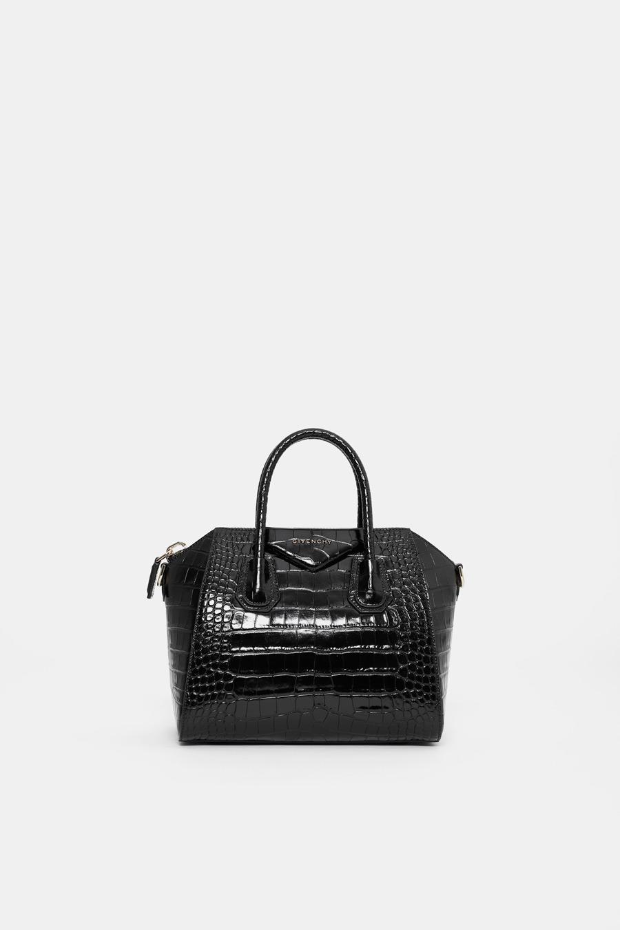Givenchy Leather Small Antigona Bag In Crocodile Effect in Black - Lyst