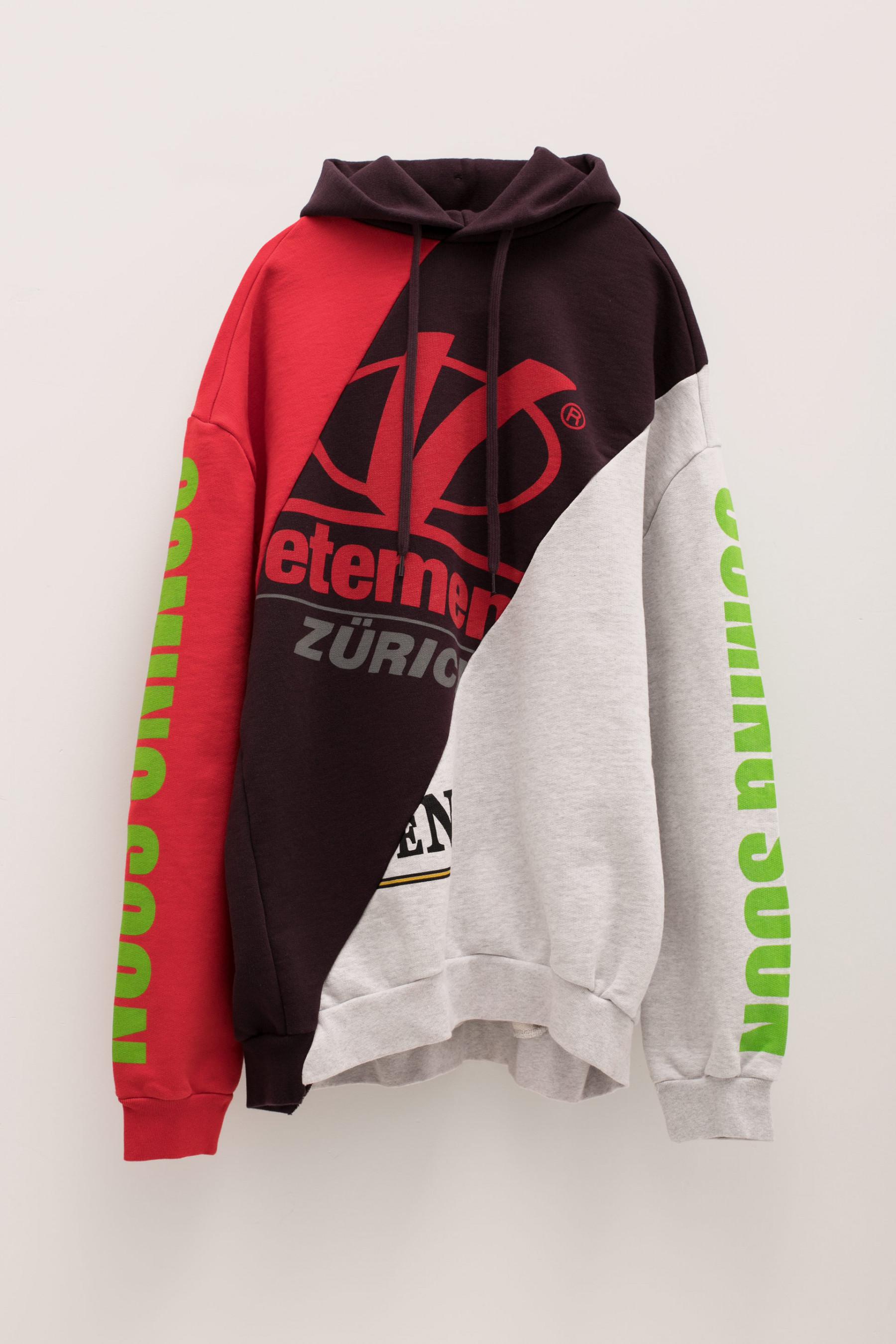 vetements split hoodie