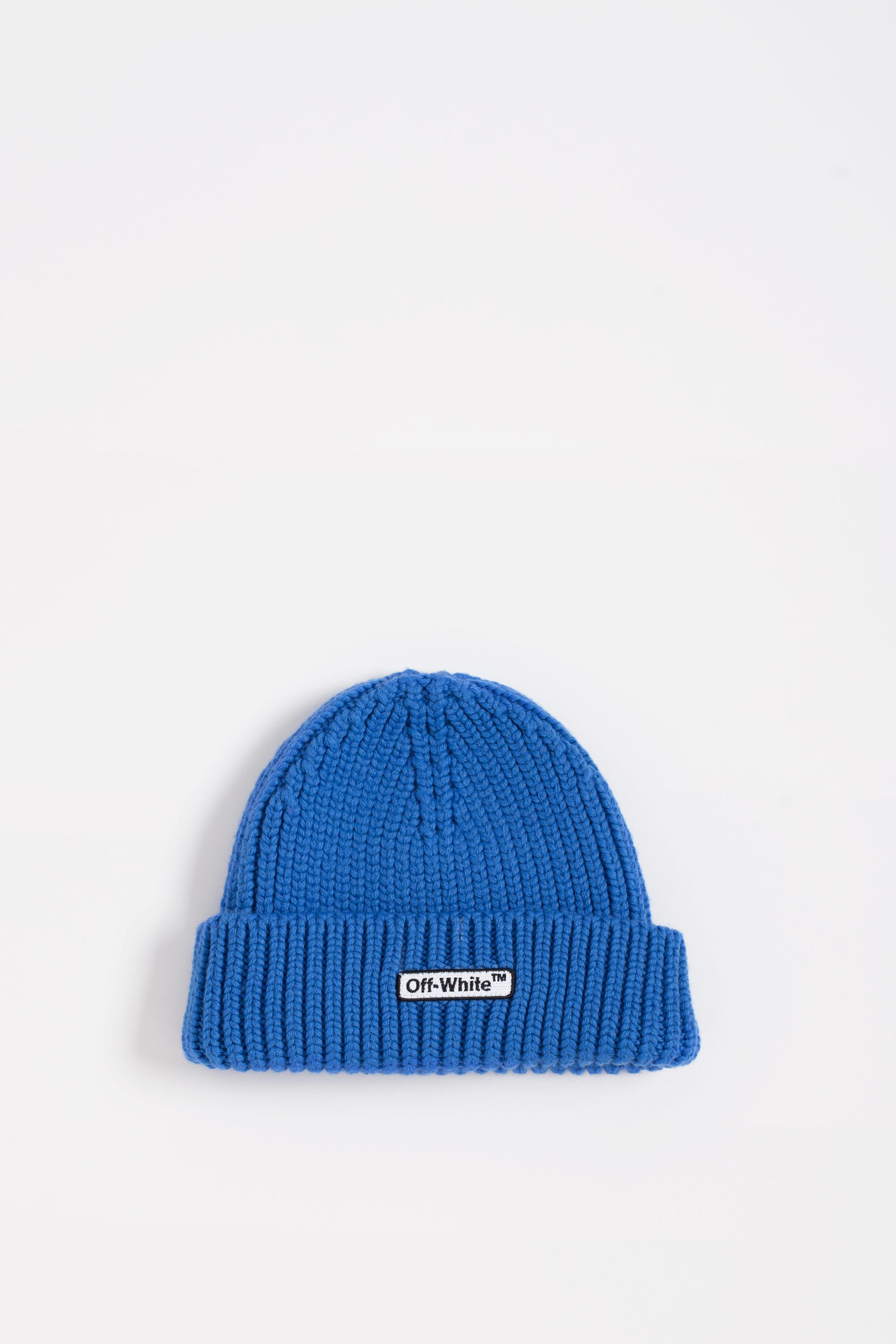 Off-White c/o Virgil Abloh Wool Patch Beanie in Blue for Men - Lyst