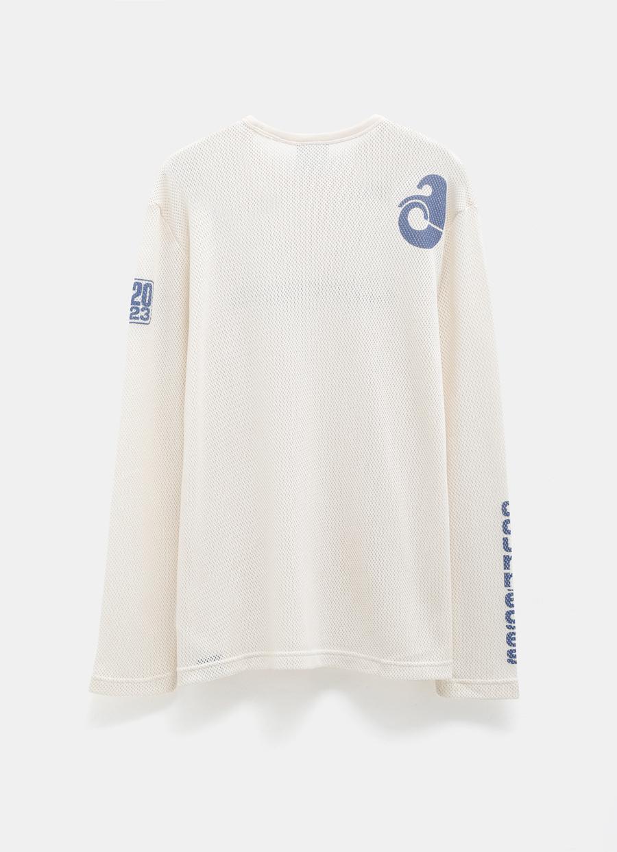 Courreges Mesh Ls Shell T-shirt in Natural for Men | Lyst