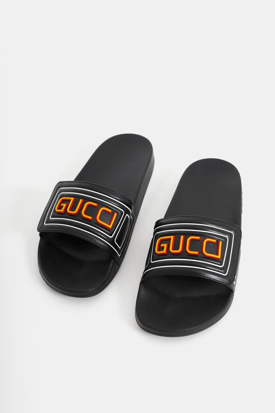 gucci slides with logo