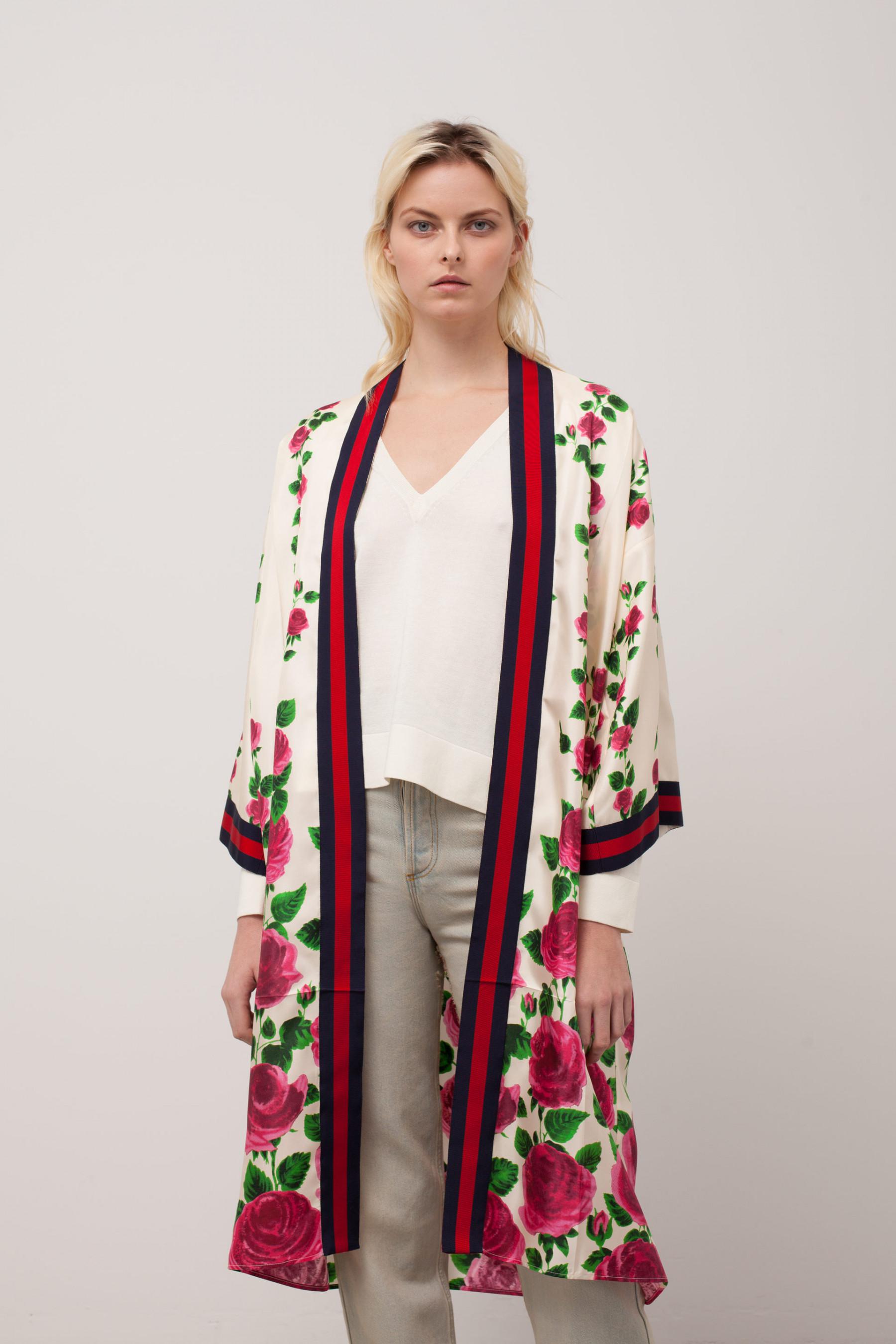 Gucci Rose Garden Kimono in Natural | Lyst