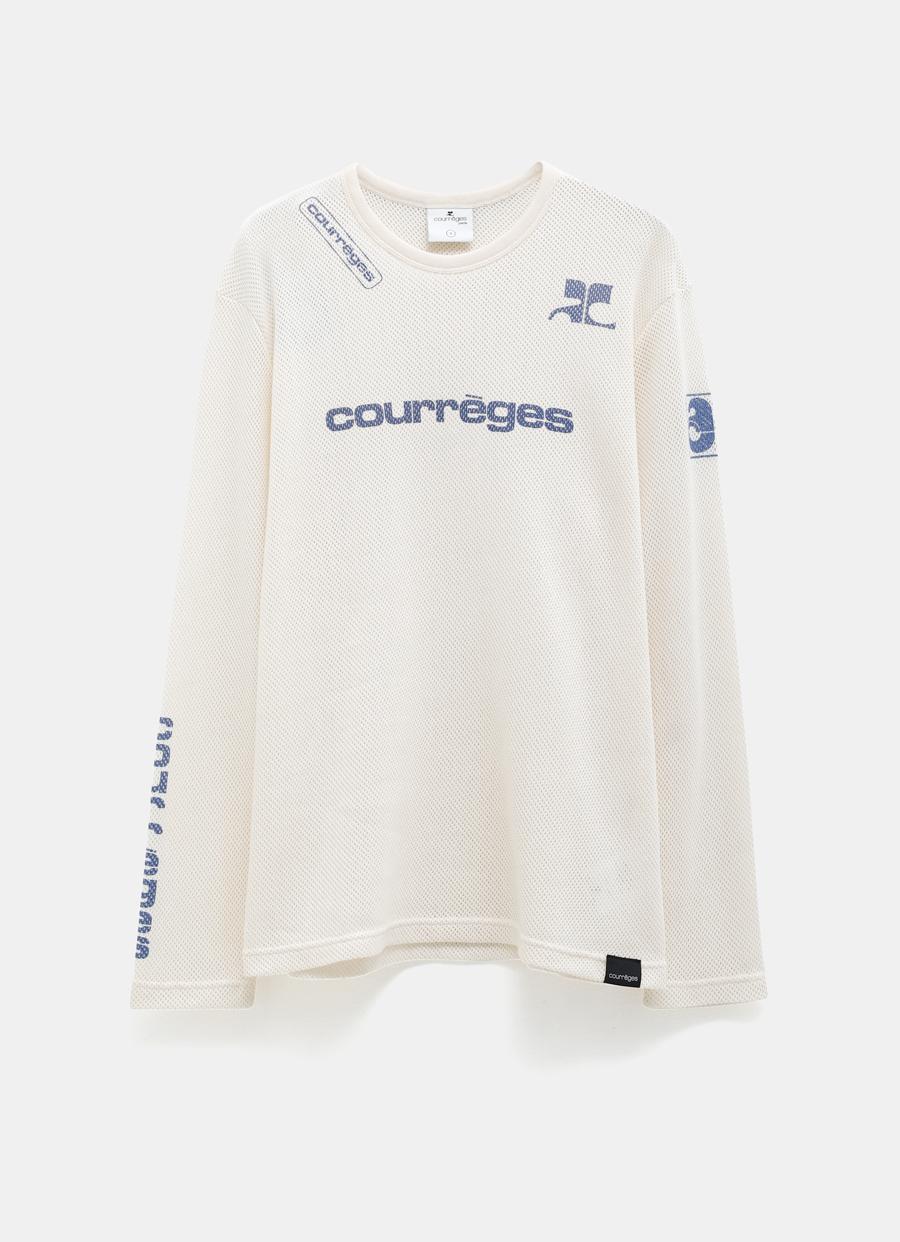 Courreges Mesh Ls Shell T-shirt in Natural for Men | Lyst