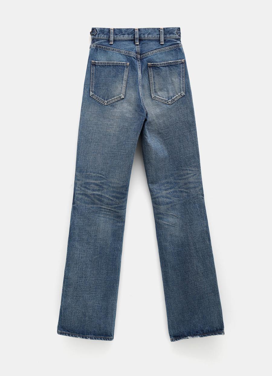 Celine Jane Flared Jeans With Triomphe Detail in Blue | Lyst