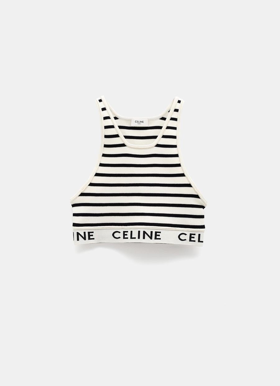 Celine Striped Sports Bra | Lyst