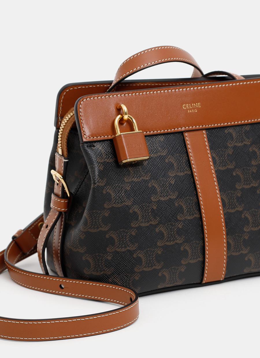 Celine Teen Cabas De France In Triomphe Canvas And Calfskin in Brown | Lyst