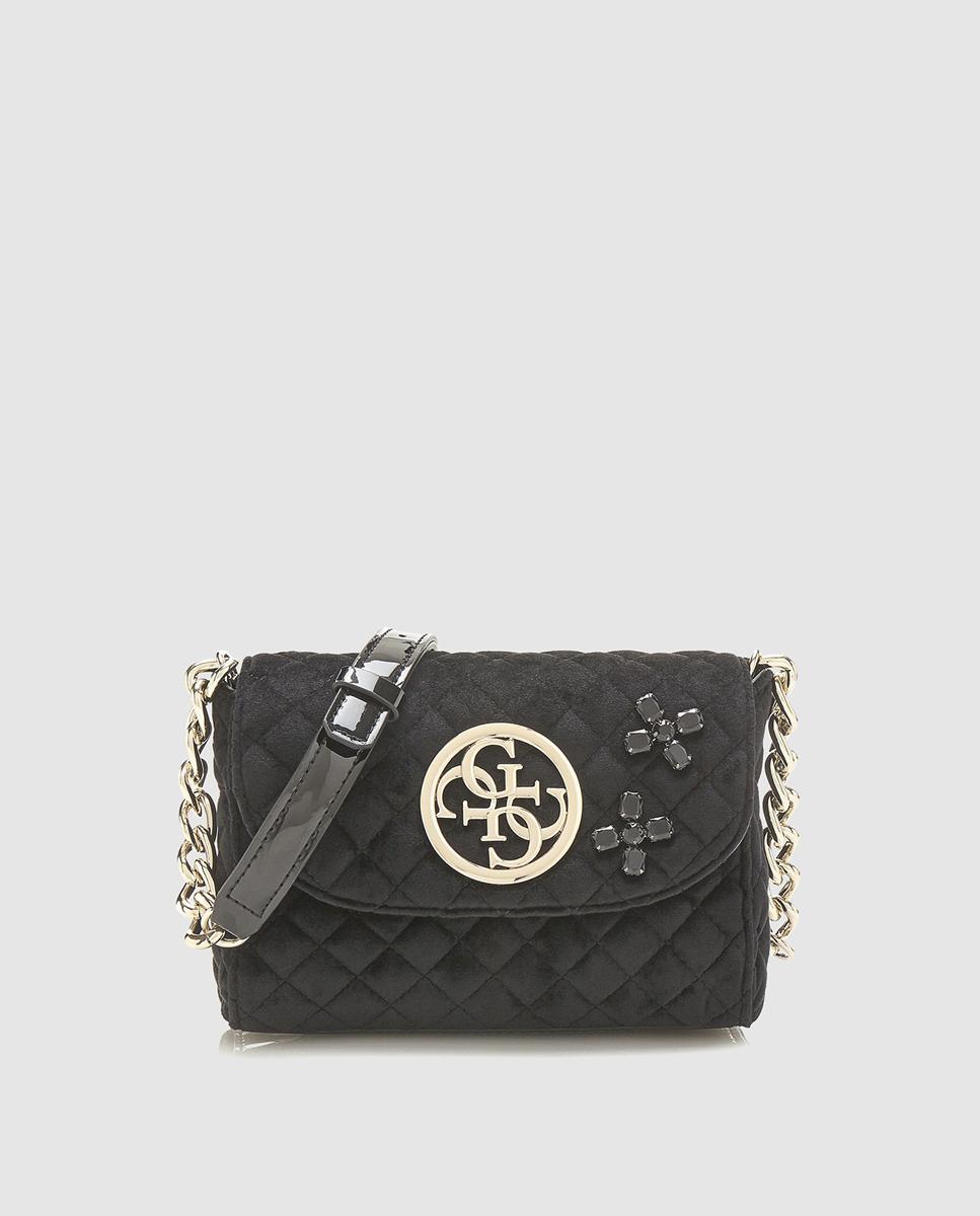 Guess Synthetic Small Black Crossbody Bag With Quilted Effect - Lyst