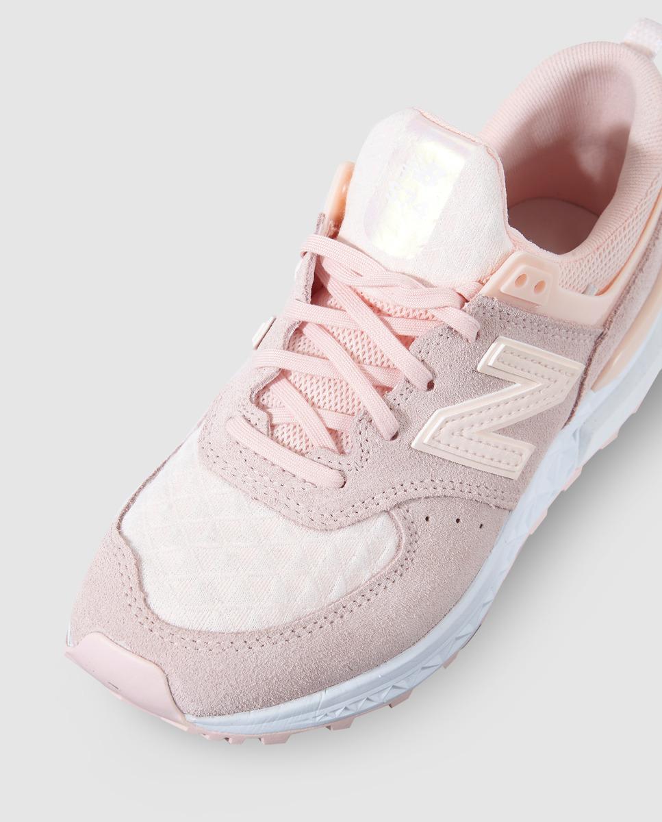 new balance pink 574 v2 suede trainers