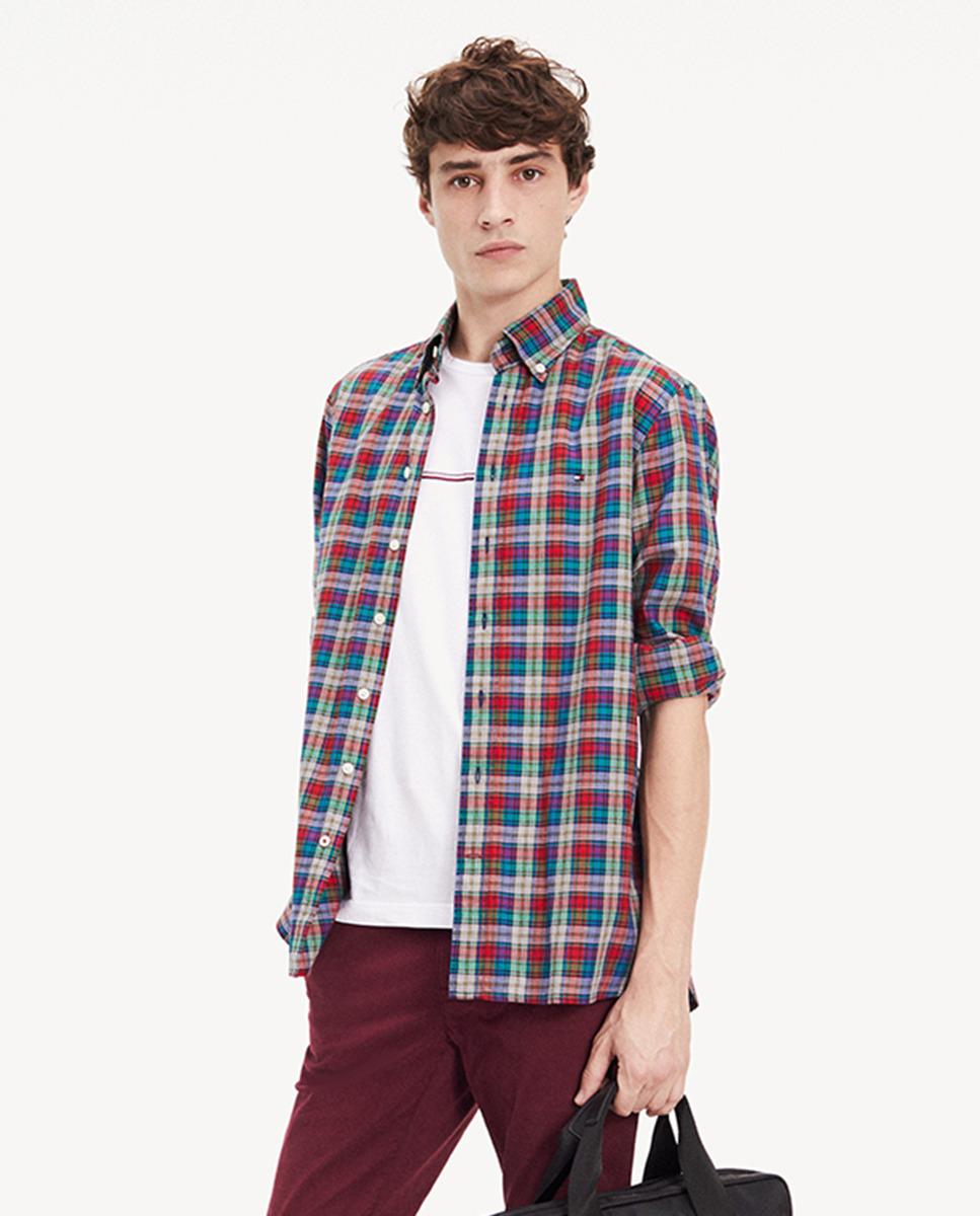 Tommy Hilfiger Cotton Mens Regular-fit Multicoloured Checked Dobby ...