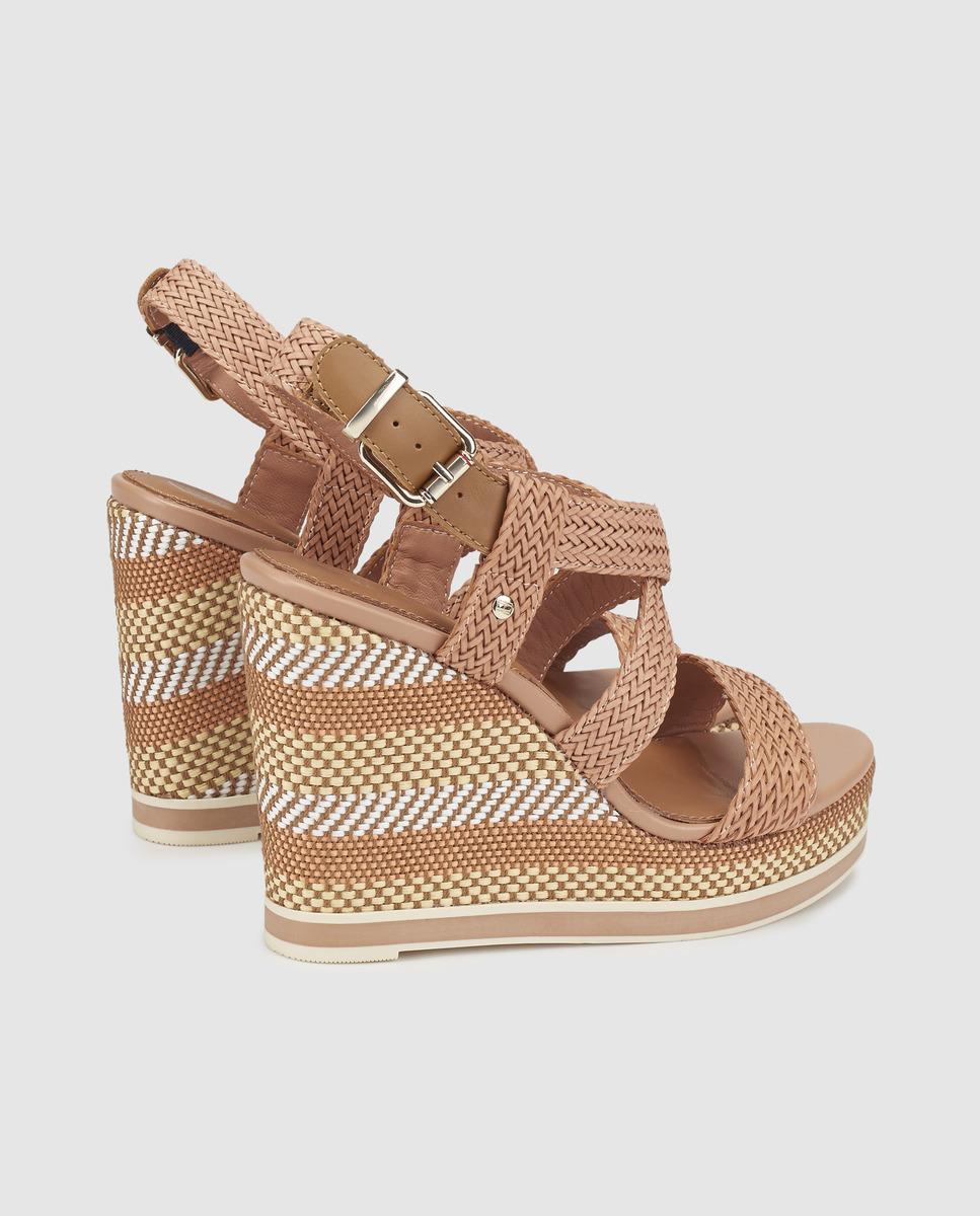 tommy hilfiger raffia wedge