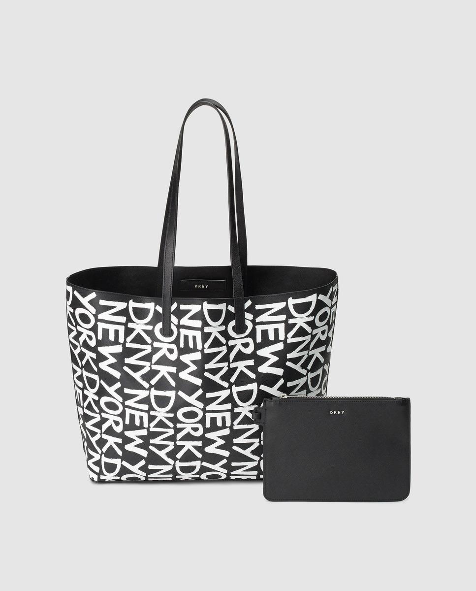 DKNY Large Reversible Black Tote Bag With Brand Print Lyst