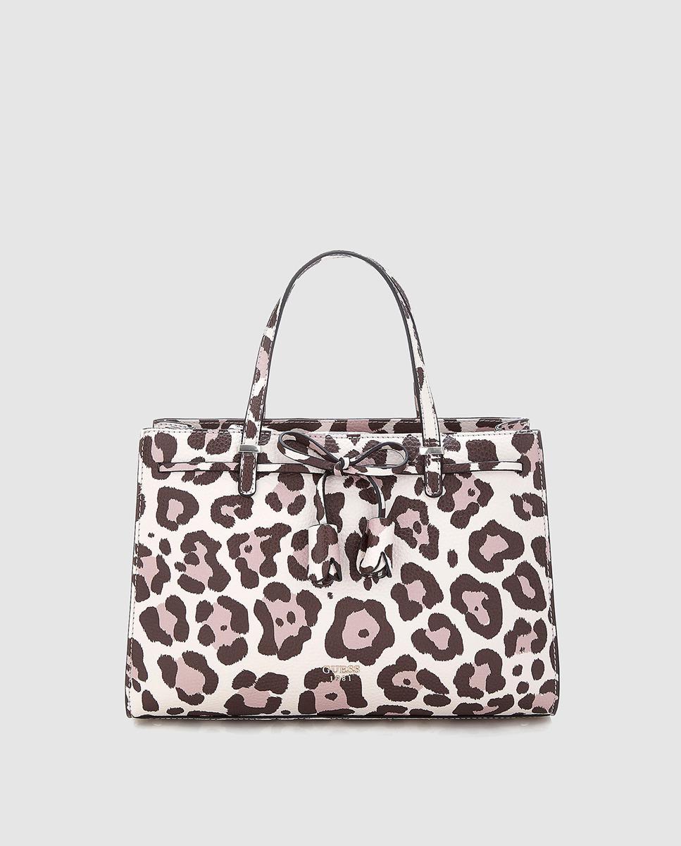 Lyst Guess Leopard Print Handbag With Bow Detail Gallery