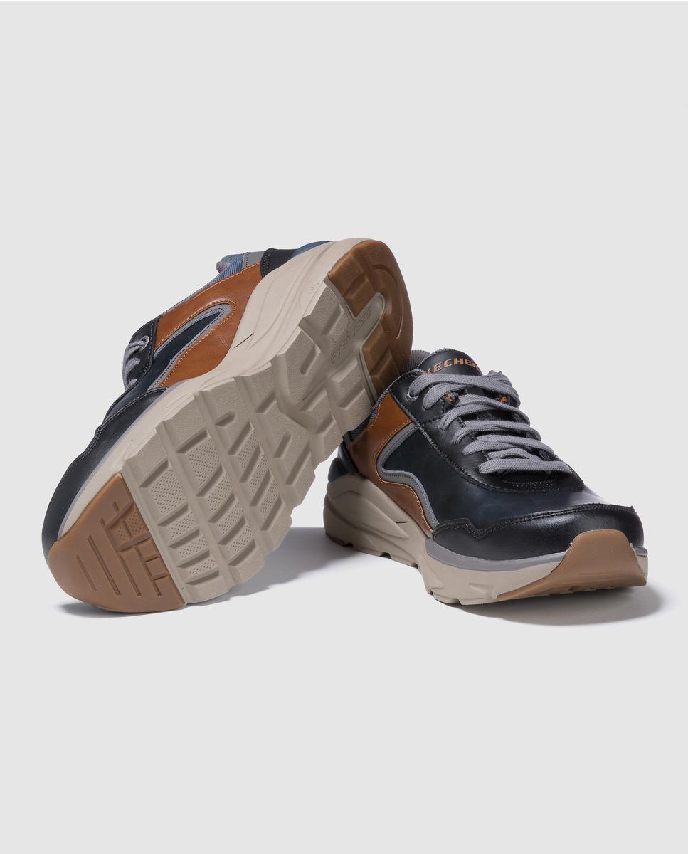 skechers lace up sneakers hombre beige