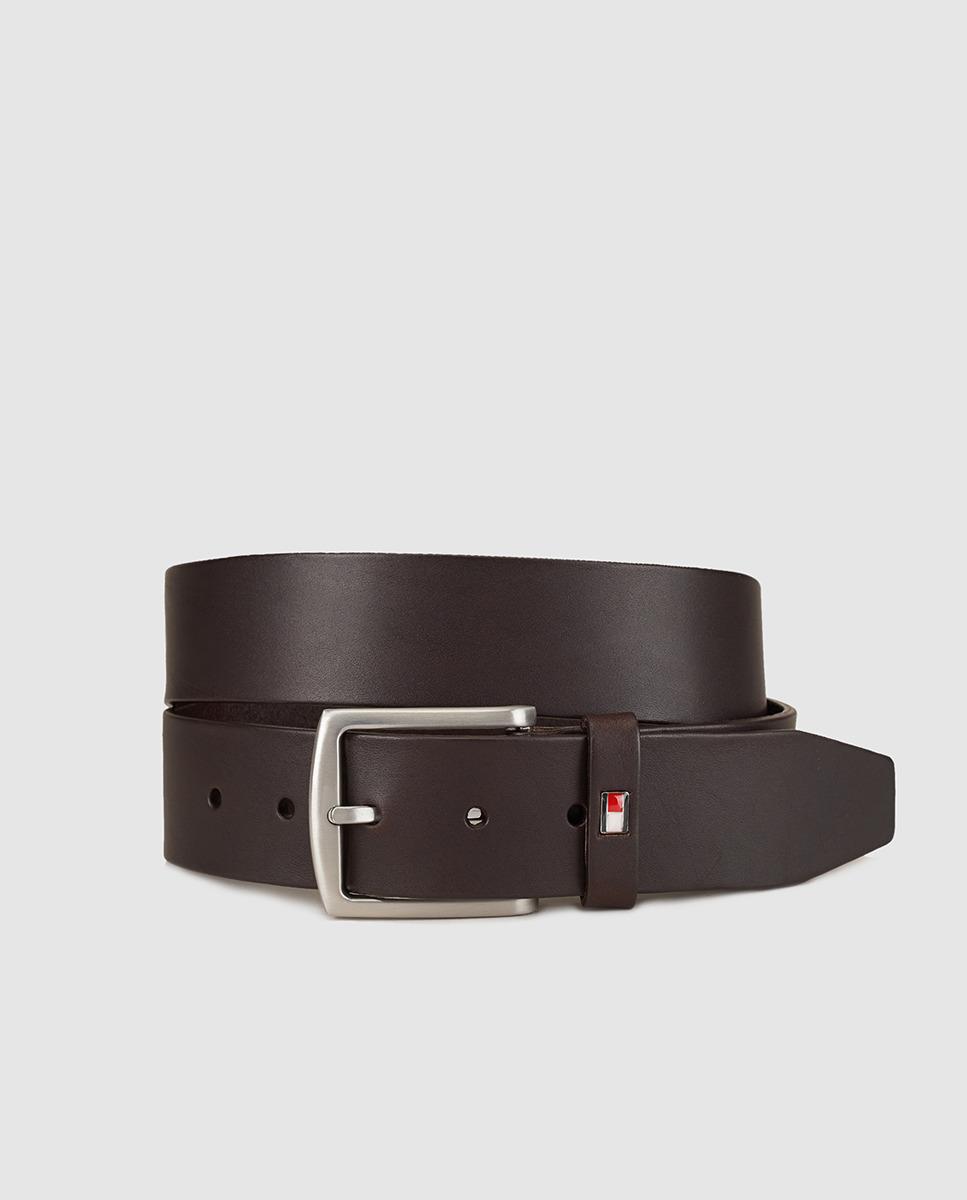 Tommy Hilfiger Mens Dark Brown Leather Belt With Logo for Men - Lyst