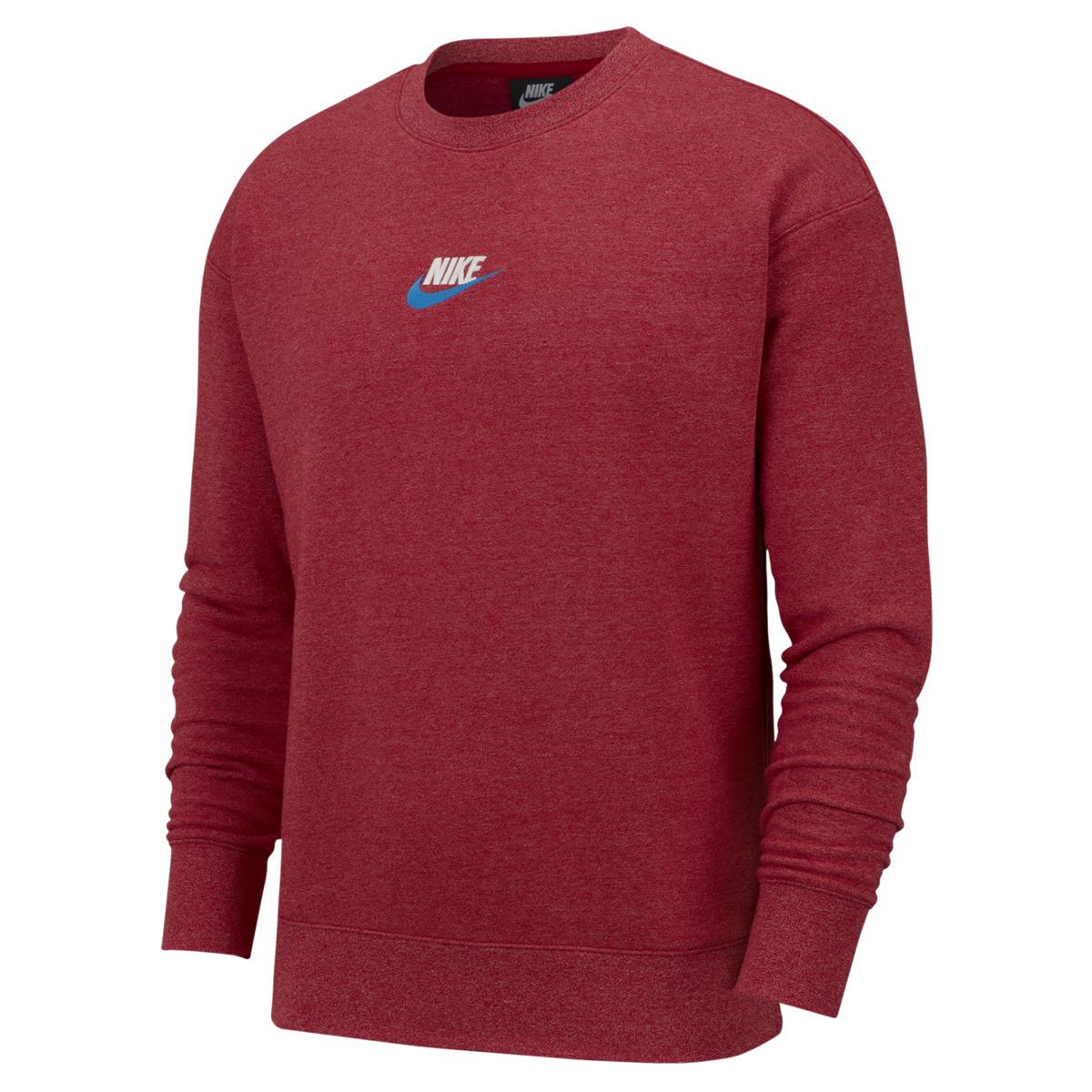 Nike Sportswear Heritage Fleece Sweatshirt in Red for Men - Lyst