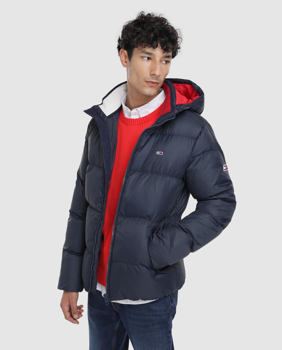 Tommy Hilfiger Synthetic Mens Navy Blue Hooded Quilted Coat for Men Lyst