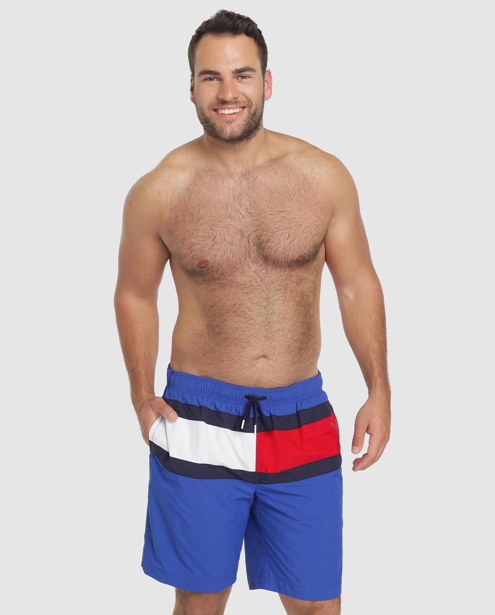 Tommy Hilfiger Synthetic Big And Tall Blue Printed Swim Trunks for Men