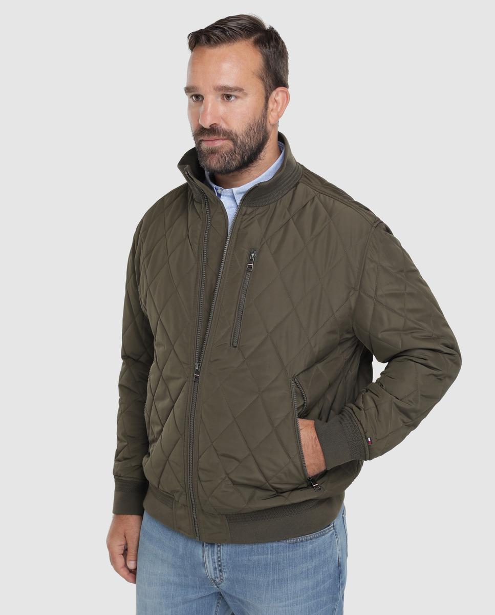 Tommy Hilfiger Synthetic Mens Big And Tall Green Quilted Bomber Jacket ...