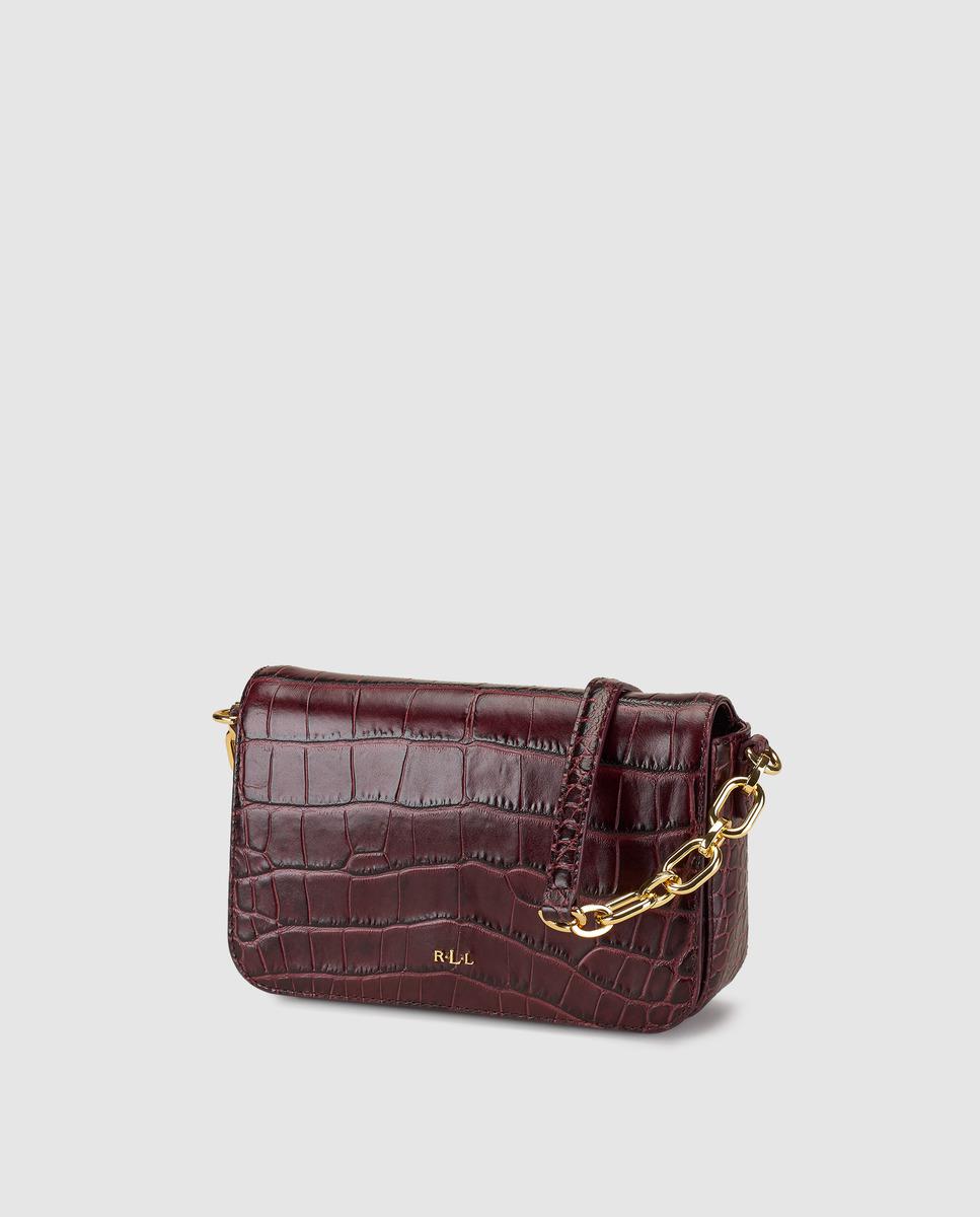 burgundy mock croc bag