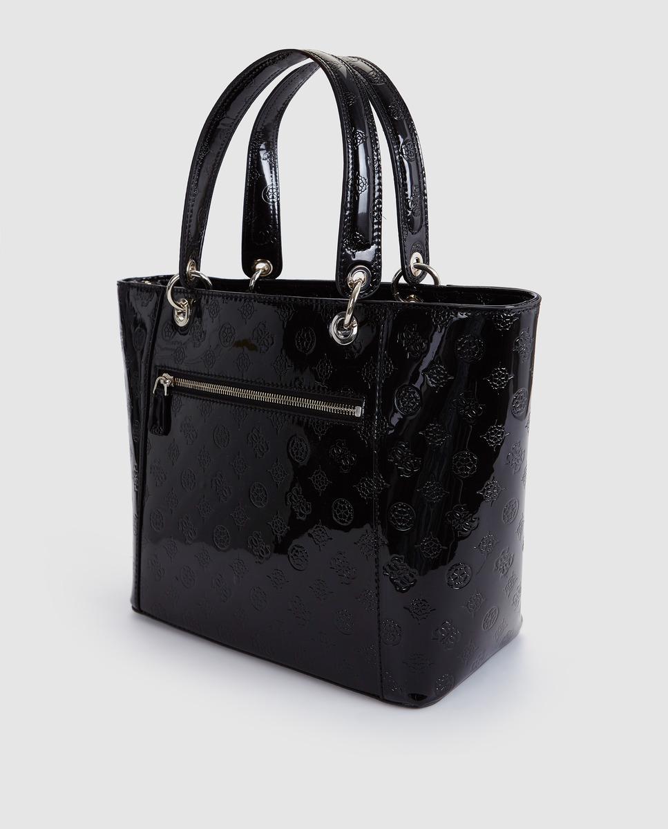 Guess Black Tote Bag With Logo Embossing Lyst