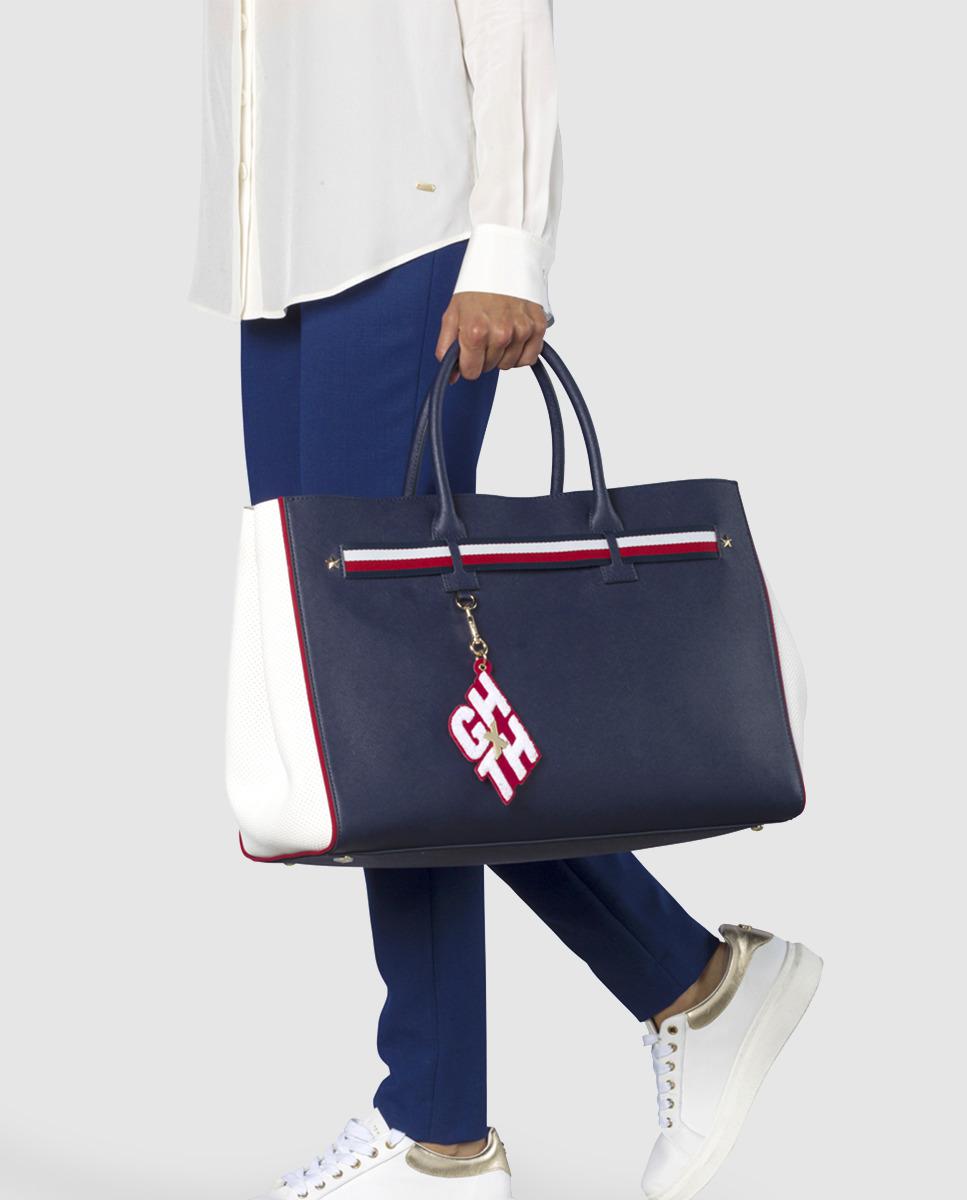 Tommy Hilfiger Gigi Hadid Navy Blue, Red And White Tote Bag With Charm - Lyst