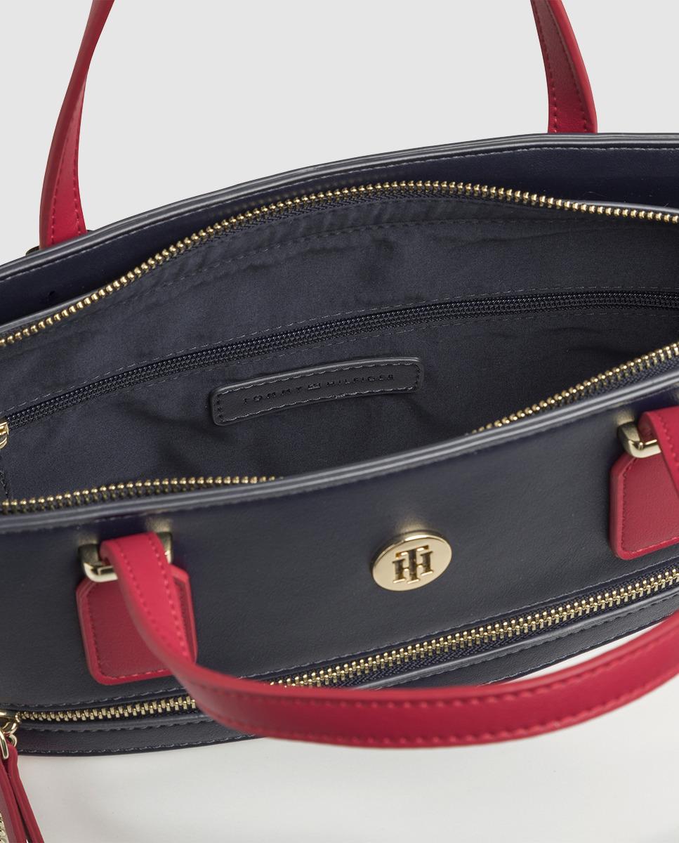 Tommy Hilfiger Synthetic Twotone Navy Blue And White Tote Bag Lyst