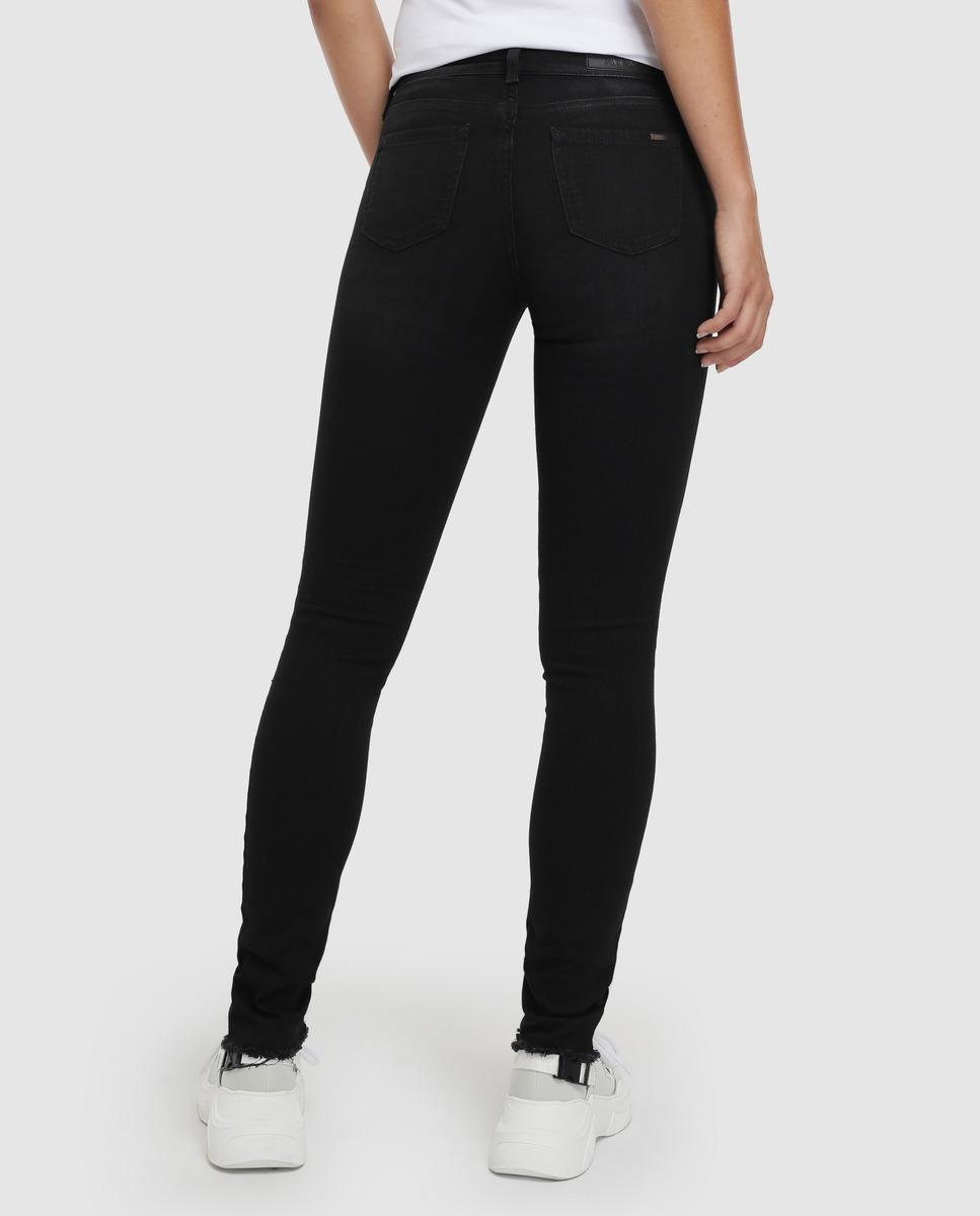 Armani Exchange Denim Wo Skinny Jeans With Frayed Hem in Black - Lyst