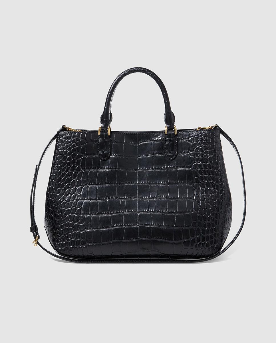 Download Lauren by Ralph Lauren Black Leather Handbag With Mock ...