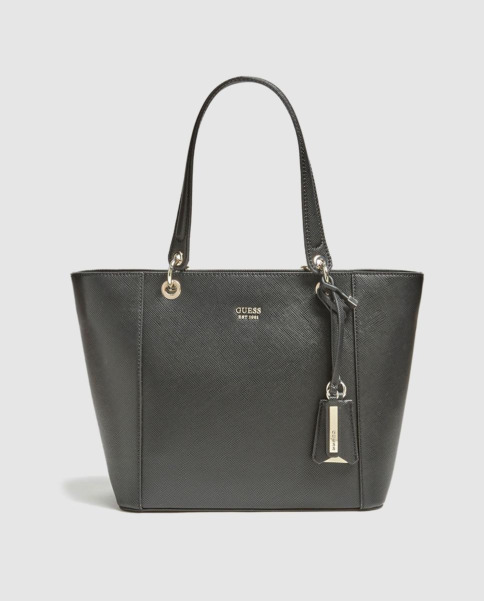 Guess Black Tote Handbag - Guess Black Quilt Tote Shoulder Bag in Black