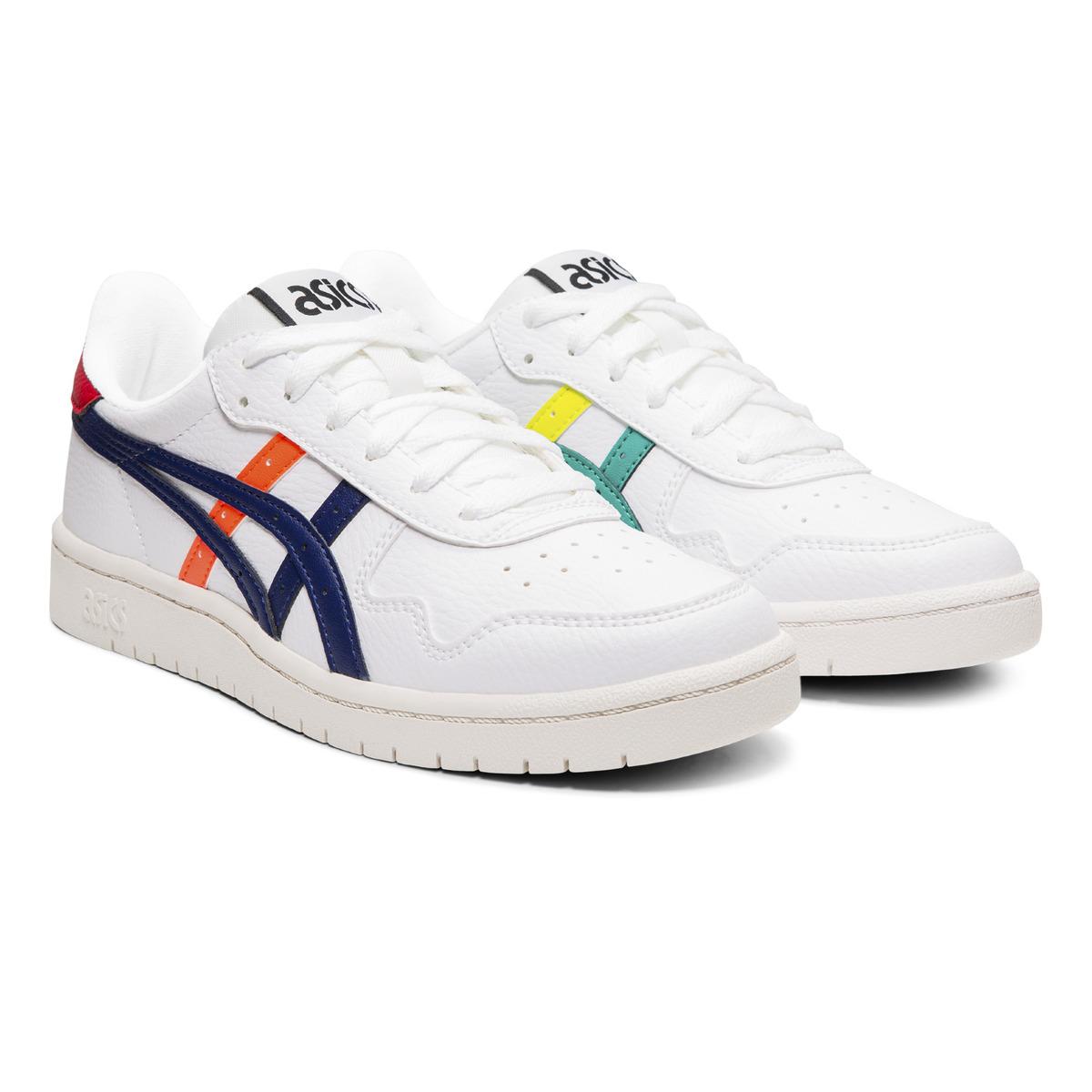 Asics Leather Sportstyle Japan S Casual Trainers in White / Blue (Blue ...