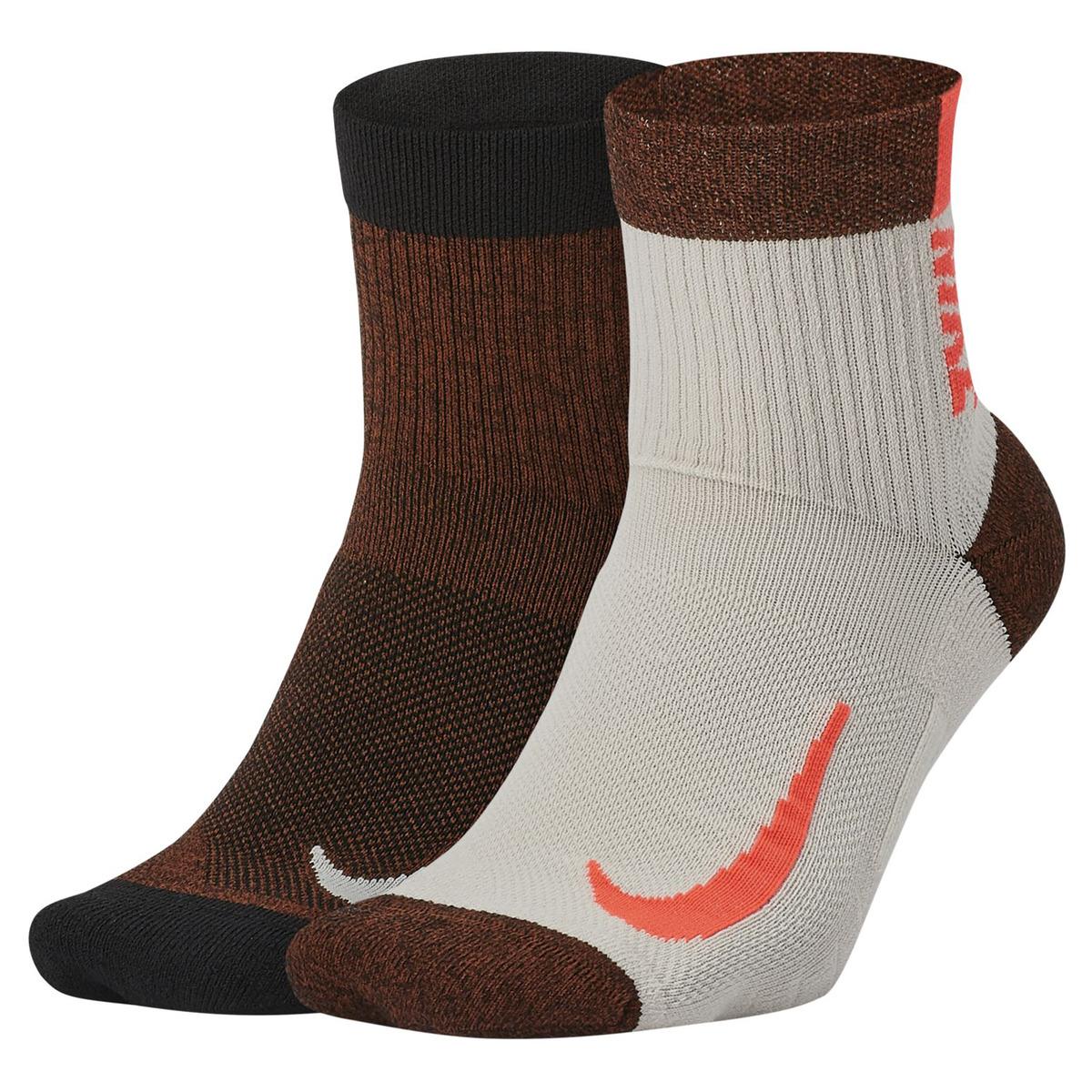 Nike Multiplier 2-pack Of Ankle Running Socks in Brown for Men - Lyst