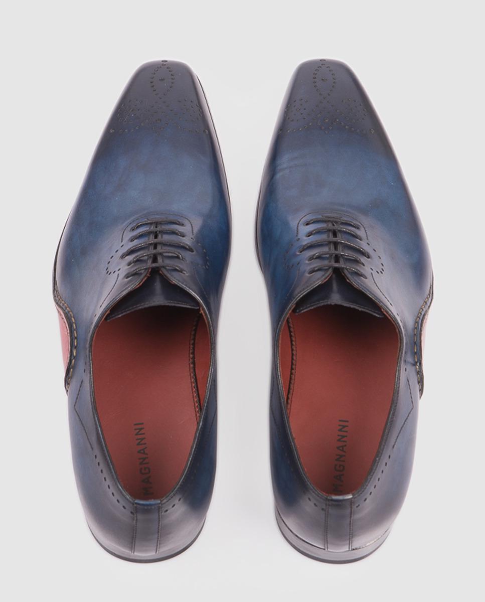 Magnanni Magnani Navy Blue Leather Dress Shoes for Men Lyst