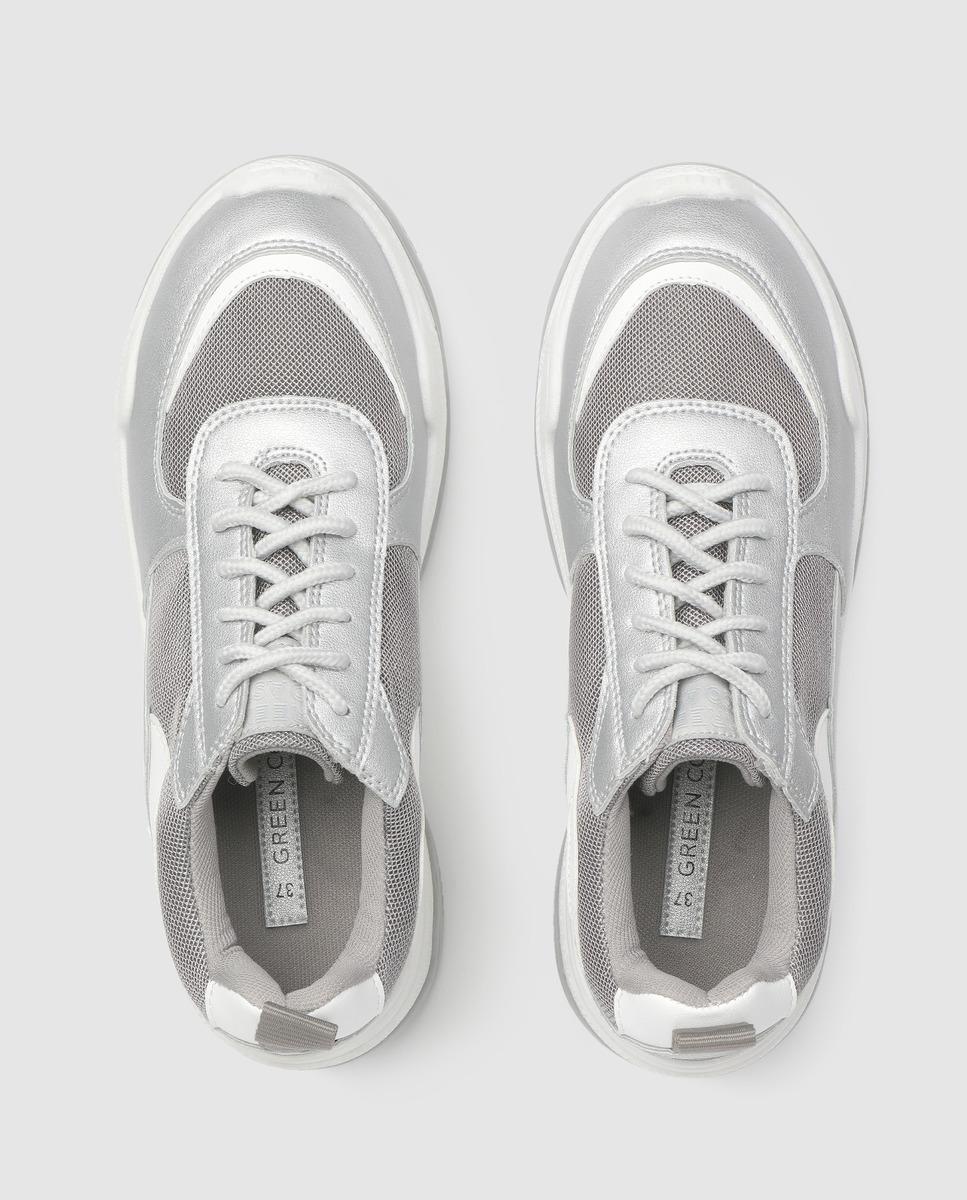 grey platform trainers