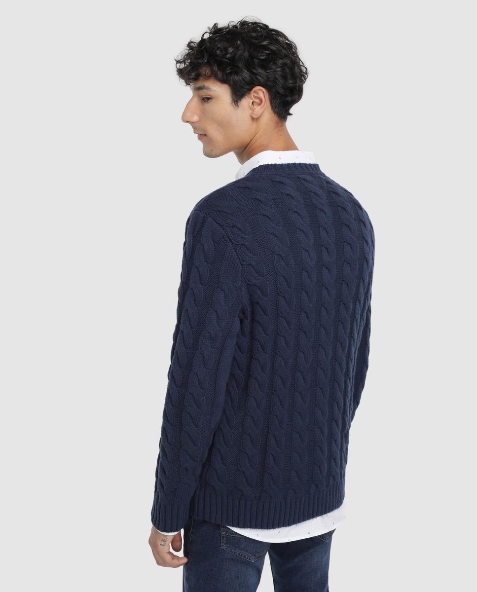 Tommy Hilfiger Cotton Mens Navy Blue Crew Neck Sweater for Men - Lyst
