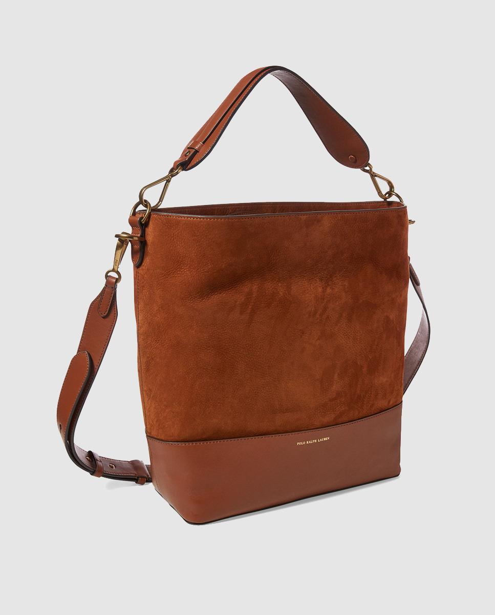 ralph lauren nubuck leather hobo bag