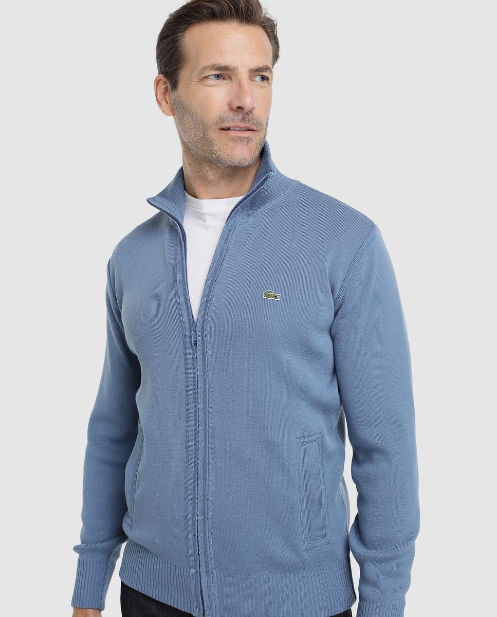 Lacoste Synthetic Mens Blue Zip-up Cardigan for Men - Lyst