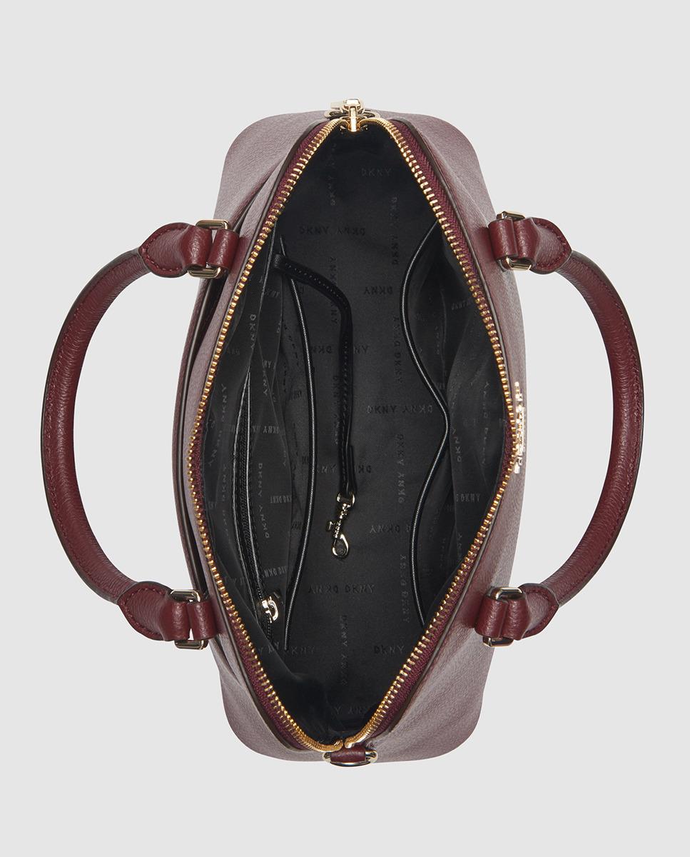 burgundy leather handbag