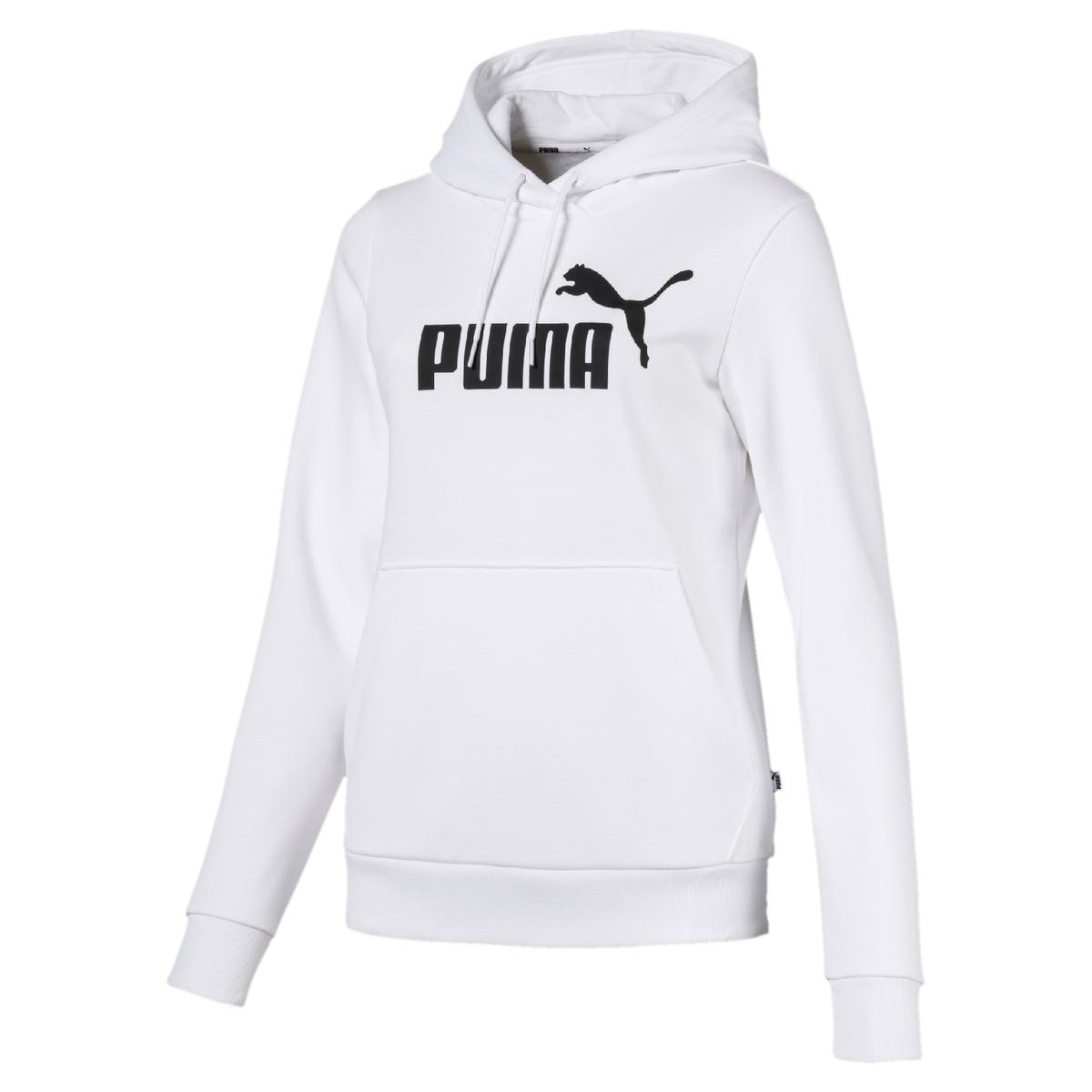 PUMA Cotton Essentials Logo Sweatshirt in White - Lyst