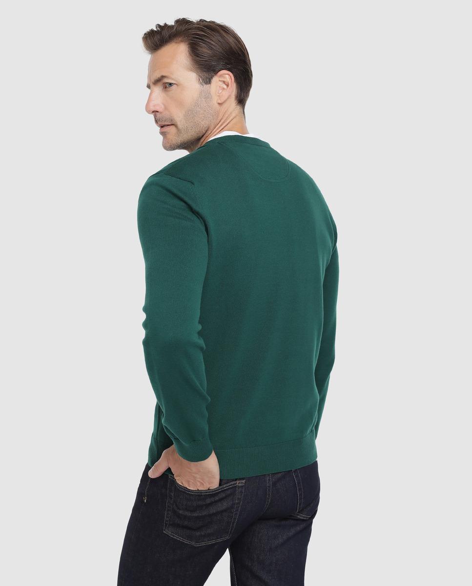 Lacoste Cotton Mens Green Vneck Sweater for Men Lyst