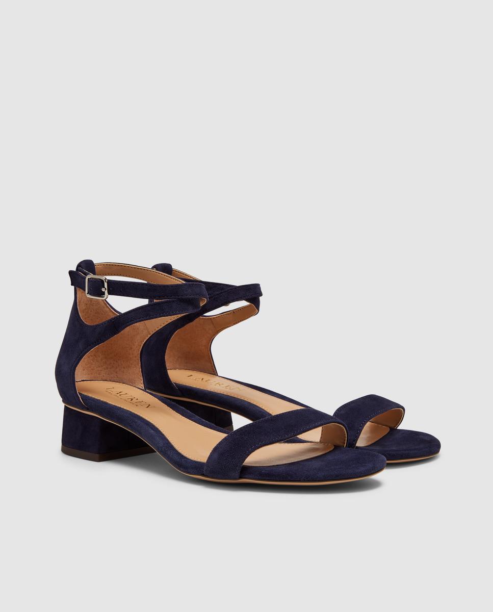 Lauren by Ralph Lauren Blue Suede High Heel Sandals. Betha Model. - Lyst